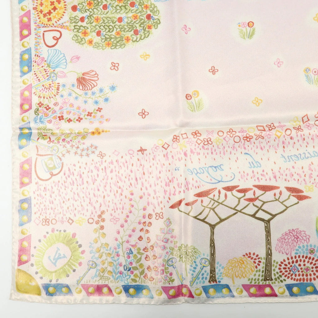 6835 - Louis Vuitton 100% Silk Scarf Voyage Autour De Ma Malle Promenade Kyoto Pink - Image 10