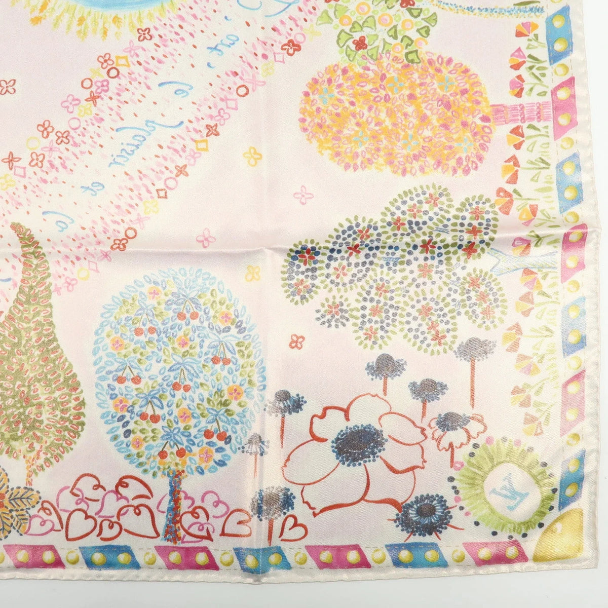 6835 - Louis Vuitton 100% Silk Scarf Voyage Autour De Ma Malle Promenade Kyoto Pink - Image 8