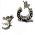 7576 - Louis Vuitton Pearl and Hoop Earrings - Silver-tone & Pearl - Image 1