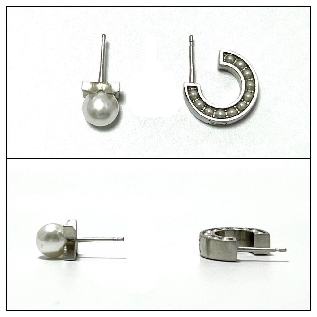 7576 - Louis Vuitton Pearl and Hoop Earrings - Silver-tone & Pearl - Image 7
