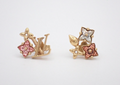 7673 - Louis Vuitton Blossom Pink White Flower Stud Earrings - Image 1