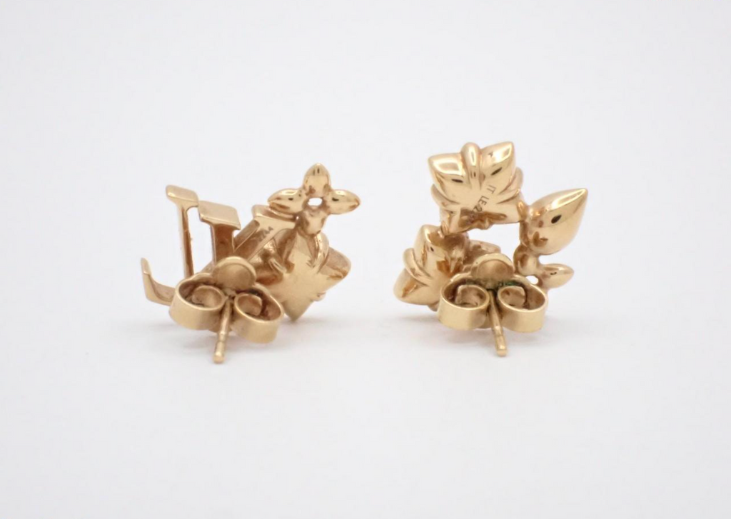 7673 - Louis Vuitton Blossom Pink White Flower Stud Earrings - Image 2