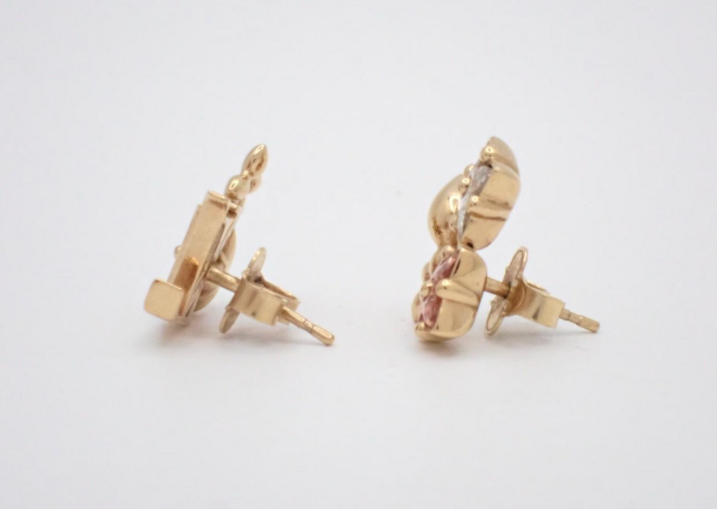 7673 - Louis Vuitton Blossom Pink White Flower Stud Earrings - Image 3