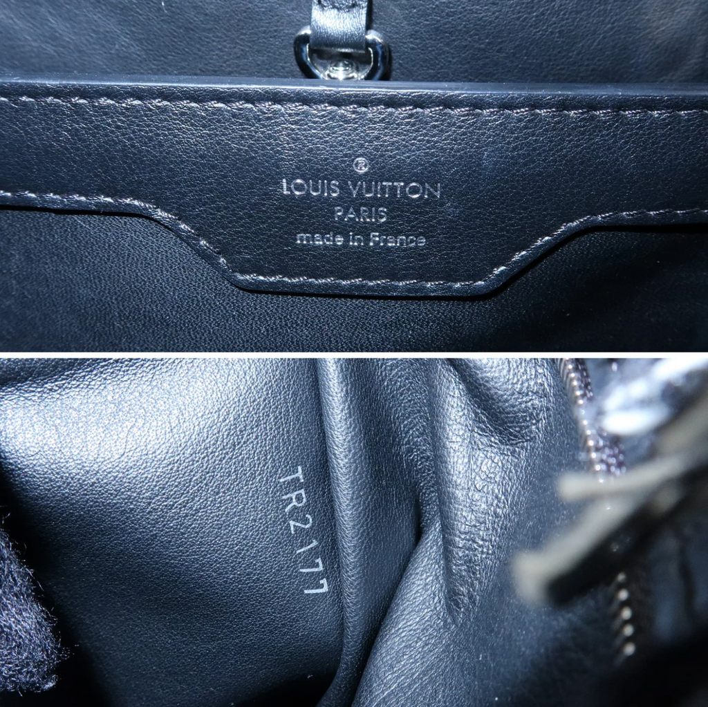 7549 - Louis Vuitton Capucines MM Tweed Top Handle Bag Black White with Strap - Image 7