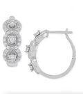 Forever Grown Diamonds Lab Grown Triple Halo Hoop Earrings (1/2 ct. t.w.) Sterling Silver - Image 1