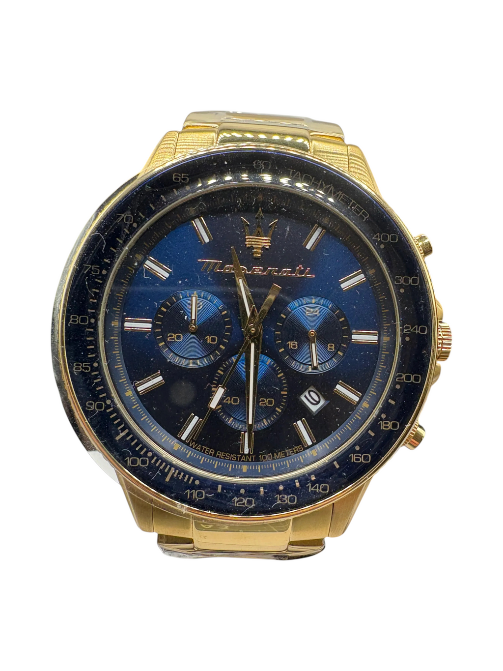 Maserati Sfida R8873640008 Chronograph Mens Blue Dial Gold Tone - Image 1