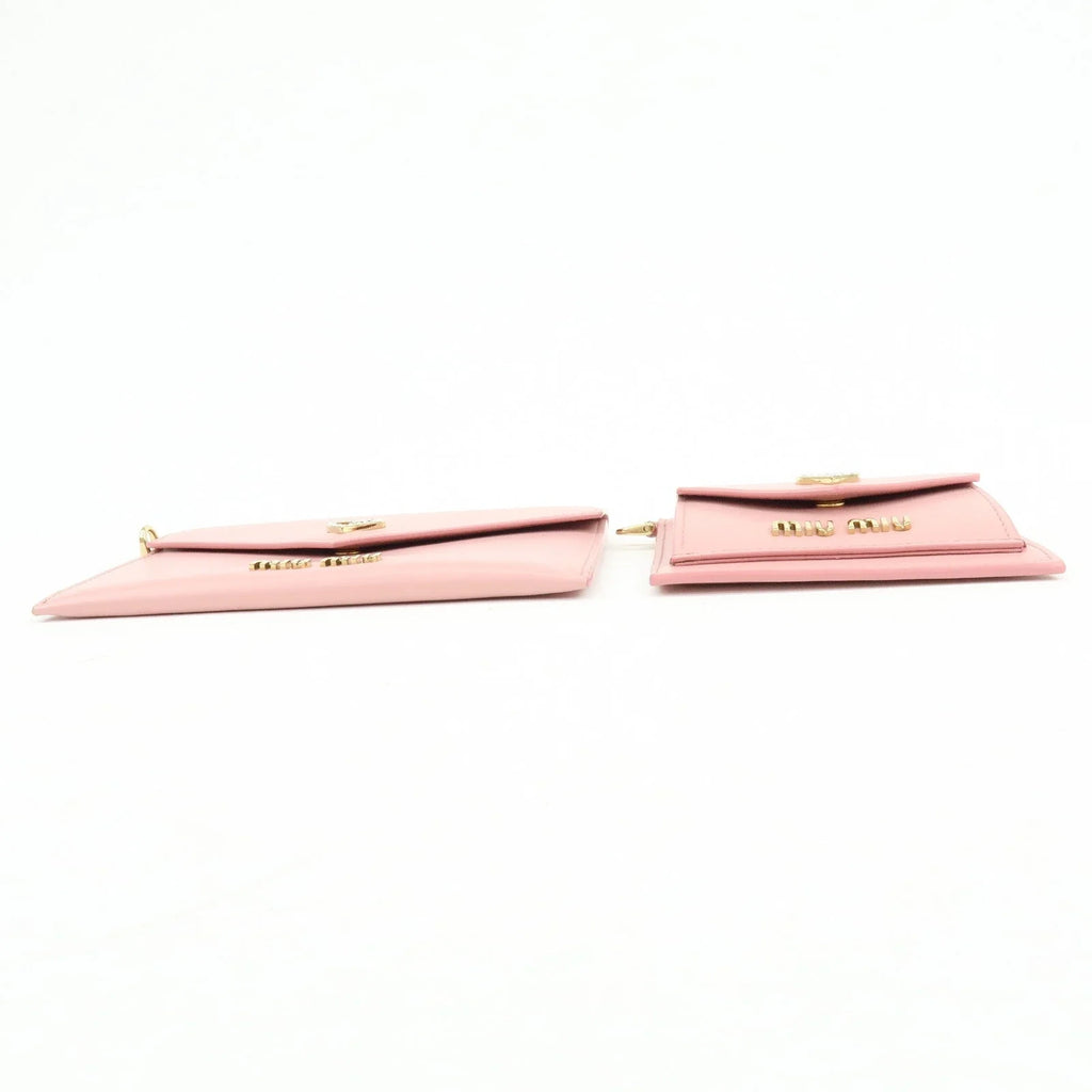 6836 - Miu Miu Madras Love Envelope Pouch Wristlet Pink Crystal Heart - Image 3