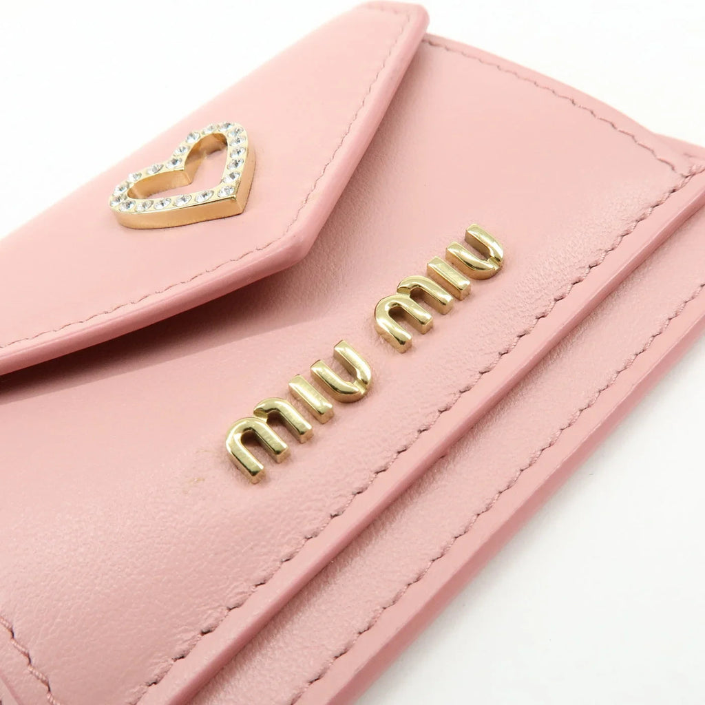 6836 - Miu Miu Madras Love Envelope Pouch Wristlet Pink Crystal Heart - Image 4