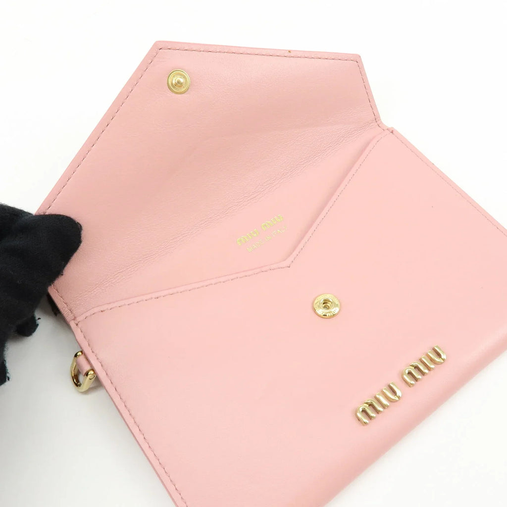 6836 - Miu Miu Madras Love Envelope Pouch Wristlet Pink Crystal Heart - Image 8