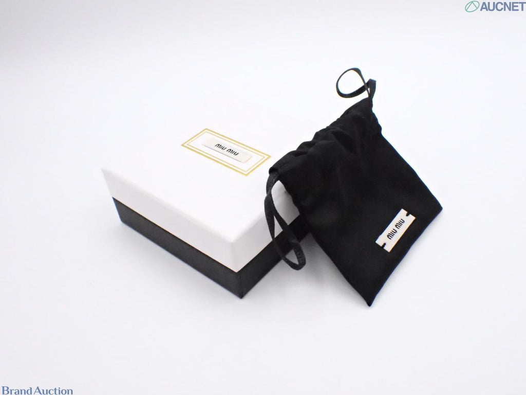 7612 - Miu Miu Solitaire Jewels Earrings Silver White Drop Post Back - Image 4