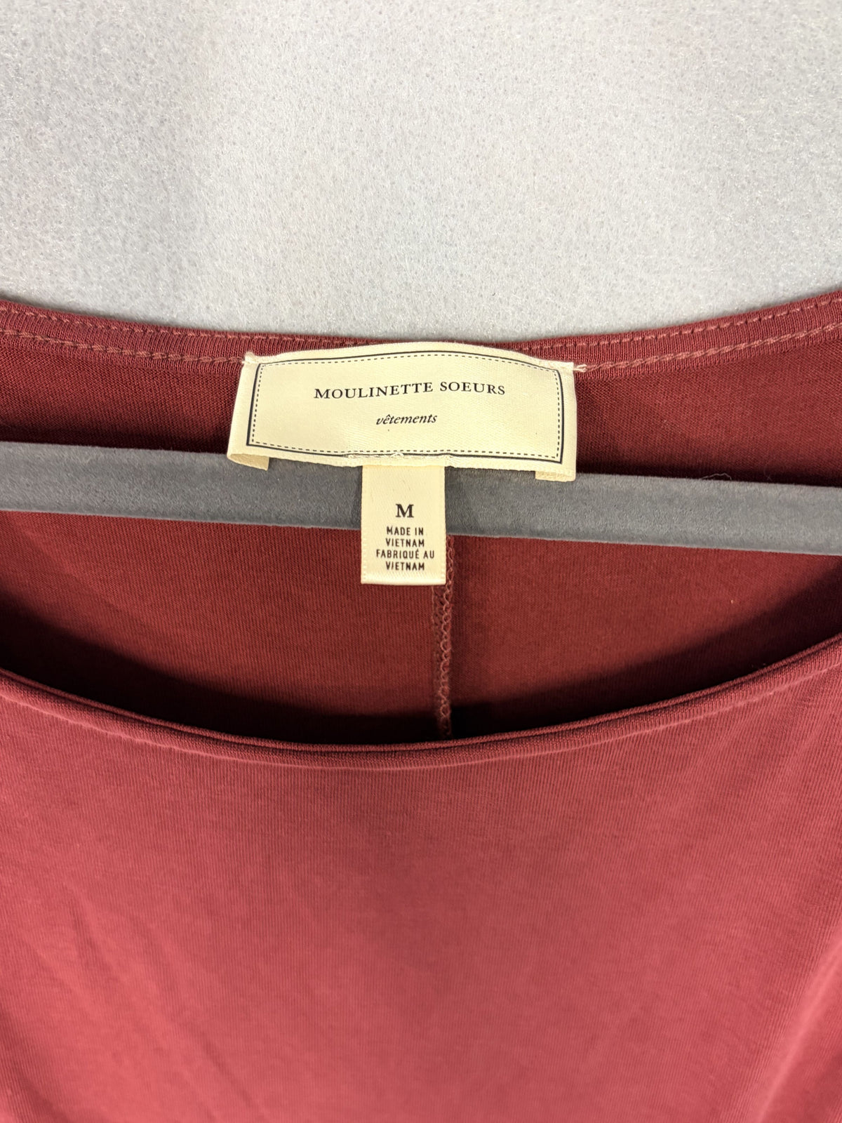 Moulinette Soeurs Etta Ruched Midi Dress Anthropologie Wine M Women's - Image 3