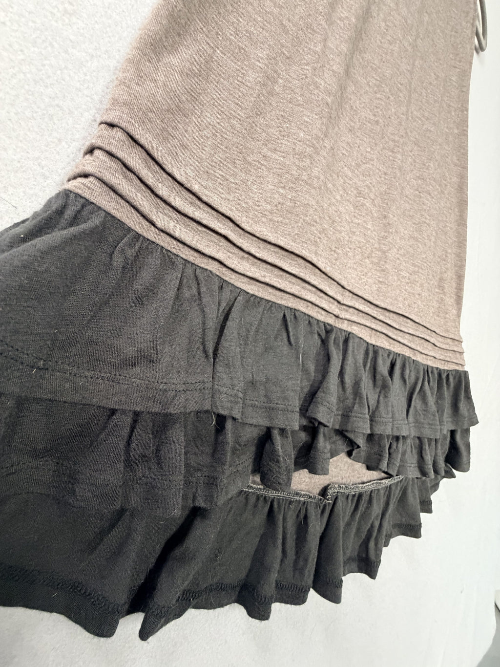 Mystree Sleeveless Tiered Ruffle Hem Tunic Top Taupe Size M China Women's - Image 3