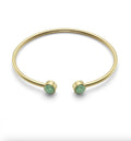 Olivia Burton London Aventurine Cabochon Gold Plated Gemstone Bangle - NIB - Image 1