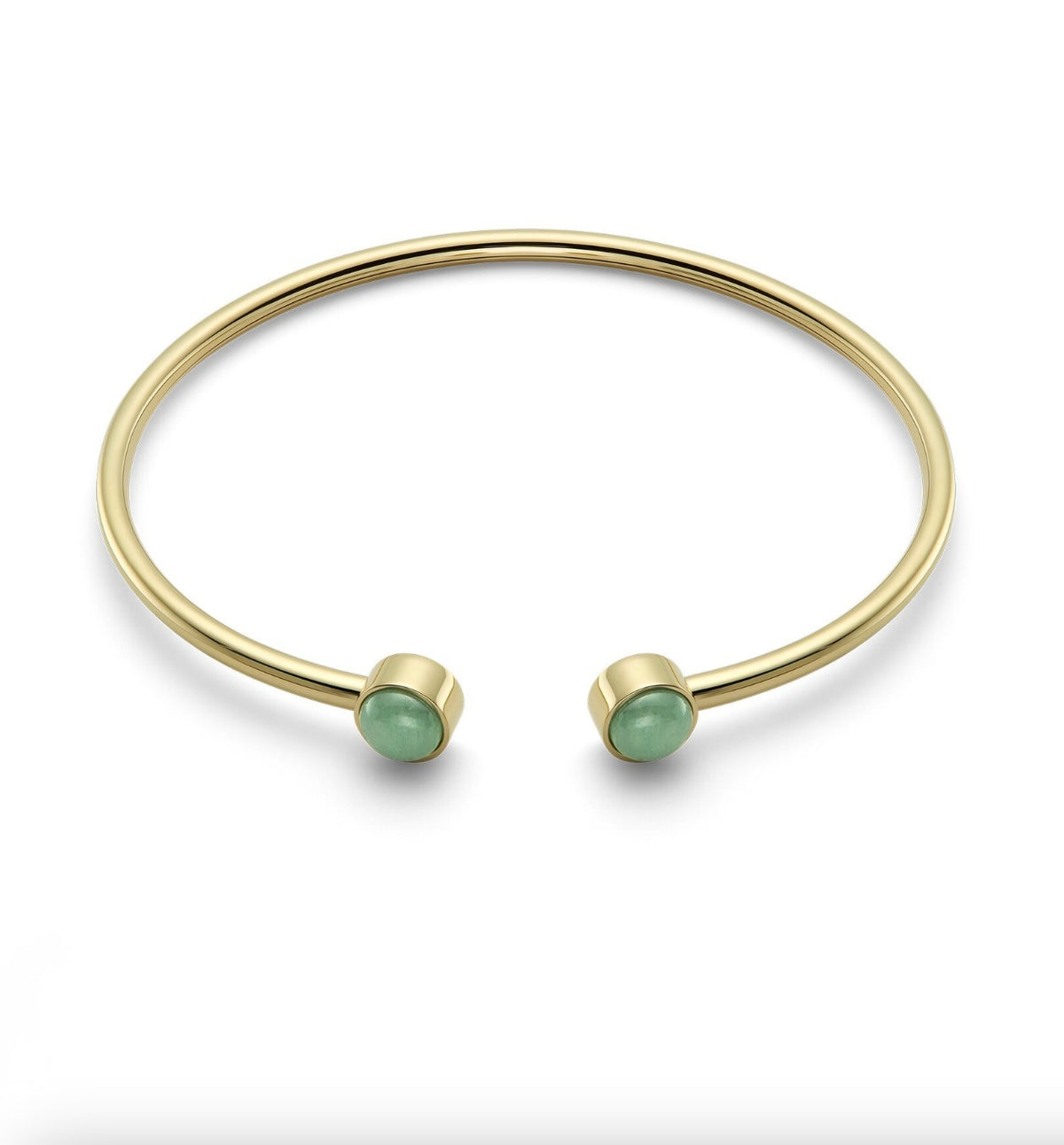 Olivia Burton London Aventurine Cabochon Gold Plated Gemstone Bangle - NIB - Image 1