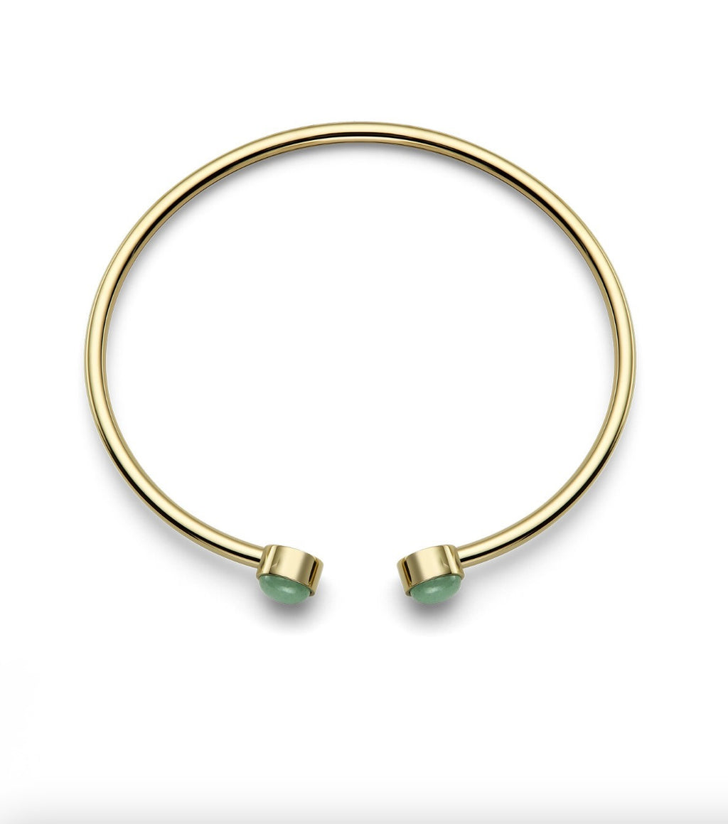 Olivia Burton London Aventurine Cabochon Gold Plated Gemstone Bangle - NIB - Image 4