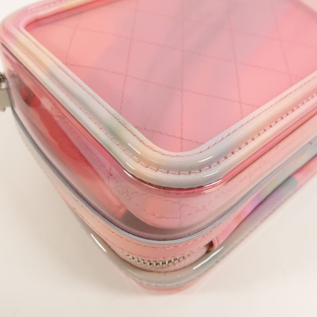 6938 - Chanel Pvc Patent Lambskin Small CC Vanity Case Pink