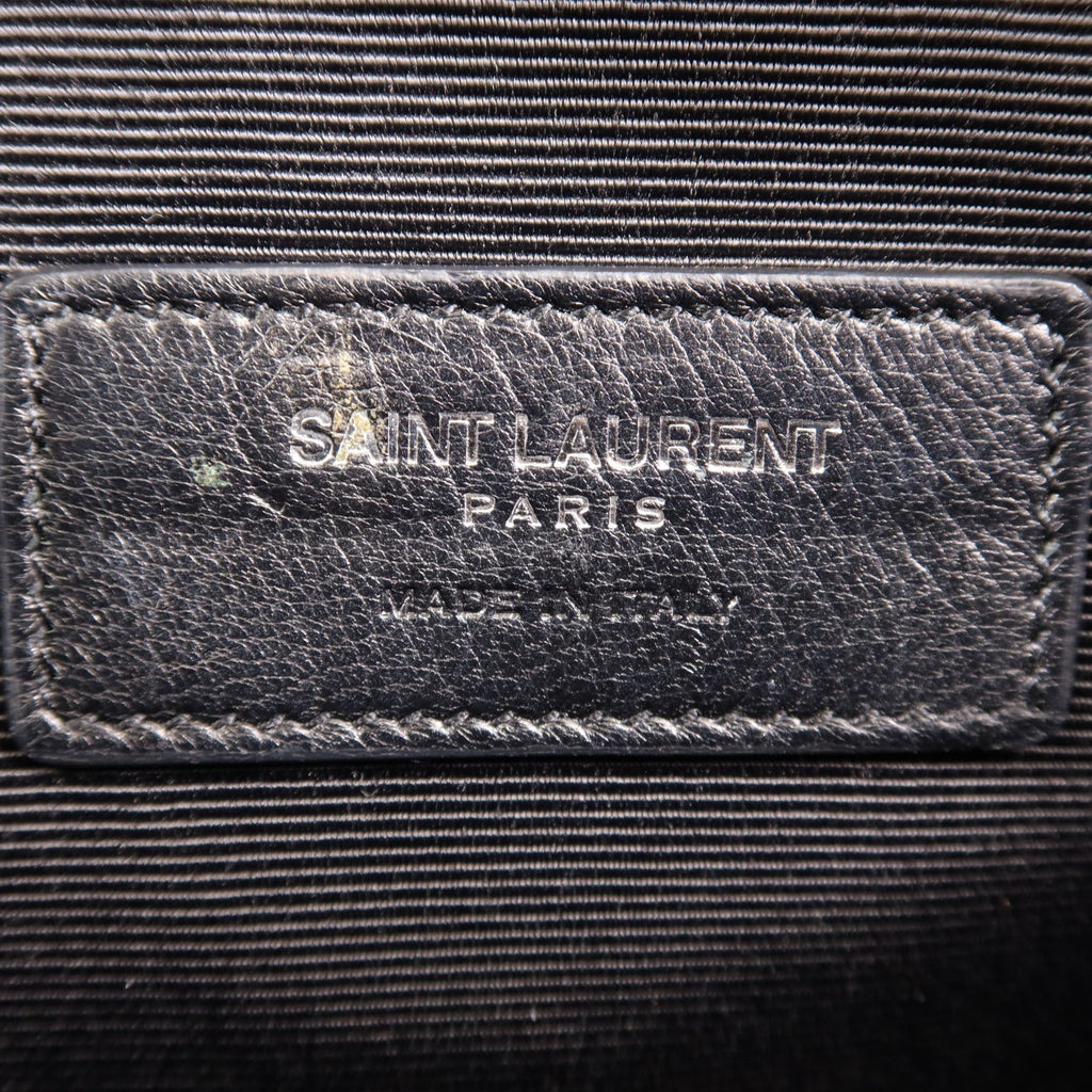 6940 - Saint Laurent Side Fringe Clutch With Strap Black