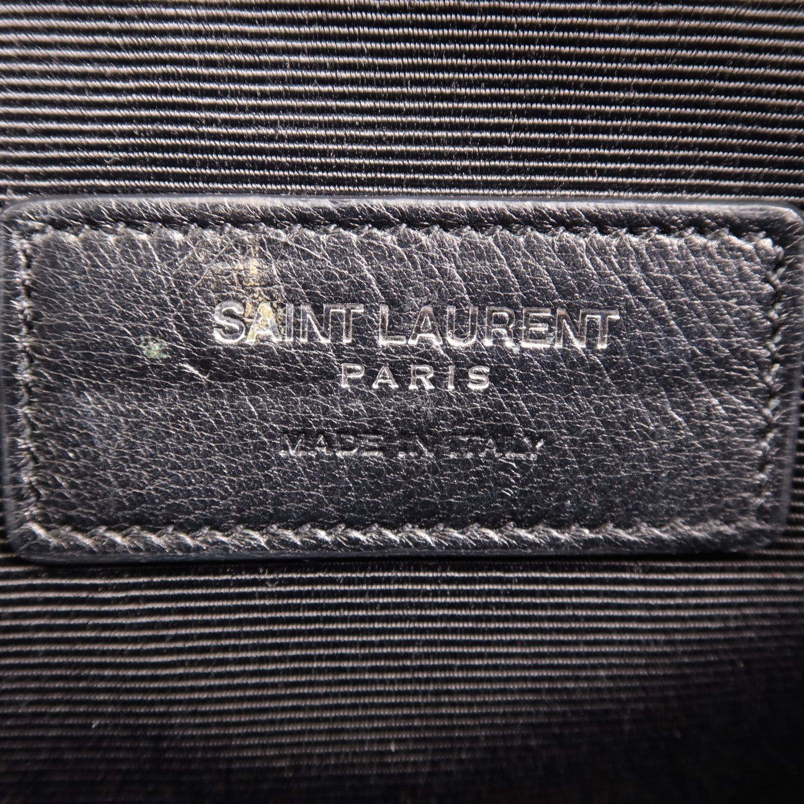 6940 - Saint Laurent Side Fringe Clutch With Strap Black
