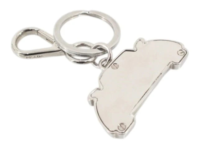 7531 - Prada Car Motif Keychain / Silver X Black / With Box - Image 2