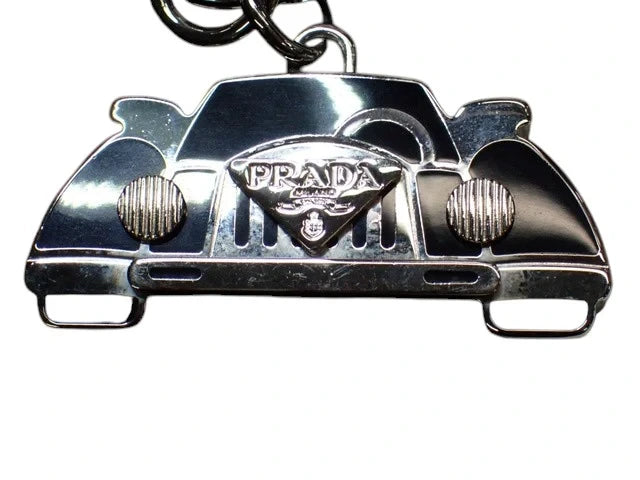 7531 - Prada Car Motif Keychain / Silver X Black / With Box - Image 5