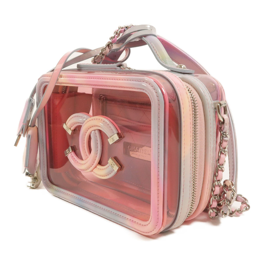 6938 - Chanel Pvc Patent Lambskin Small CC Vanity Case Pink