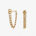 R. H. Macy & Co. 10K Gold Curb Link Chain Huggie Earrings - NIB - Image 1
