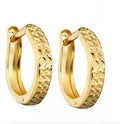 R.H. Macy & Co. 10k Gold Diamond Cut Hoop Earrings - NIB - Image 1
