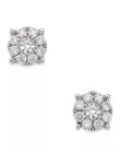 R.H. Macy & Co. Diamond Cluster Stud Earrings (1/4 ct. t.w.) in 14k White Gold - NIB - Image 1