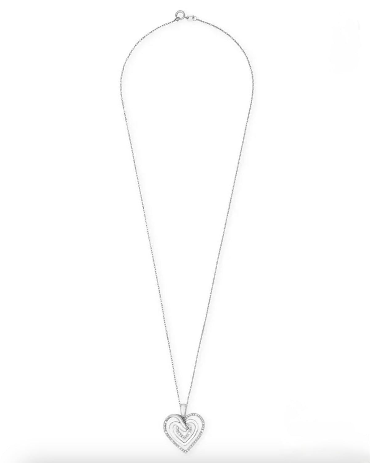 R. H. Macy & Co. Diamond Heart 18" Pendant Necklace in Sterling Silver - NIB - Image 2