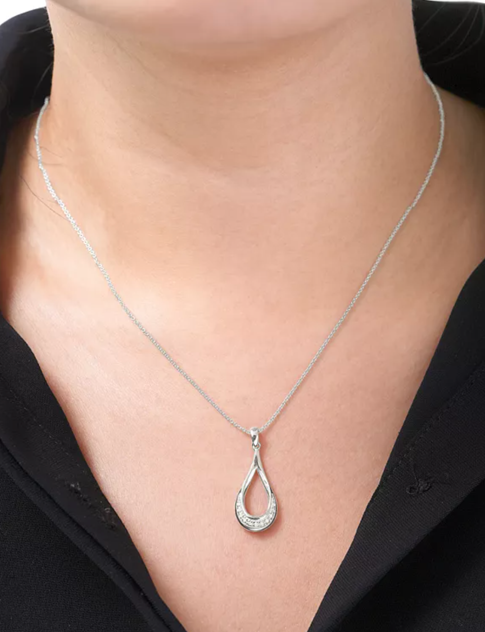 R. H. Macy & Co. Diamond Teardrop Pendant Necklace & Earrings in Sterling Silver - Image 2