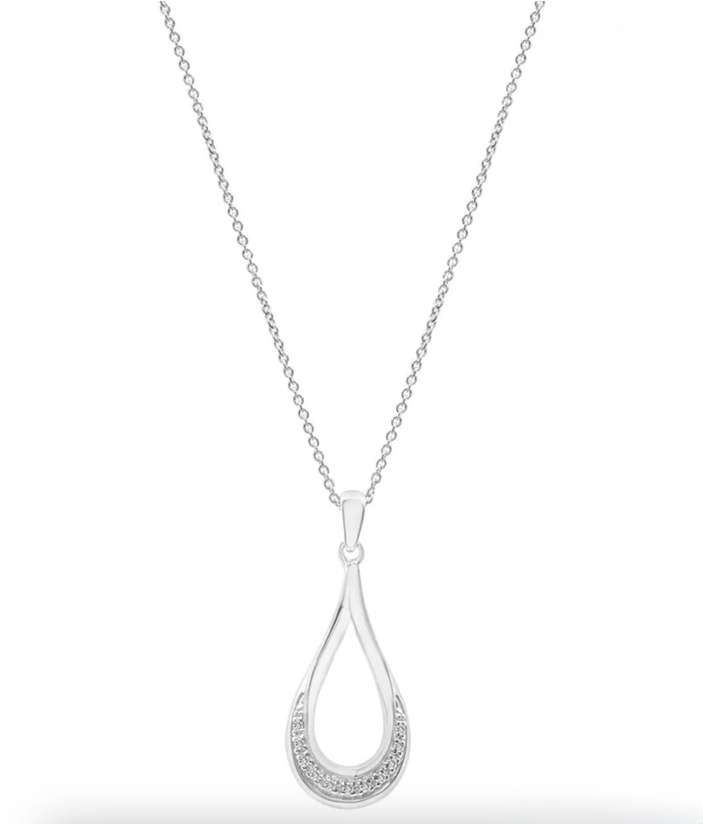 R. H. Macy & Co. Diamond Teardrop Pendant Necklace & Earrings in Sterling Silver - Image 3