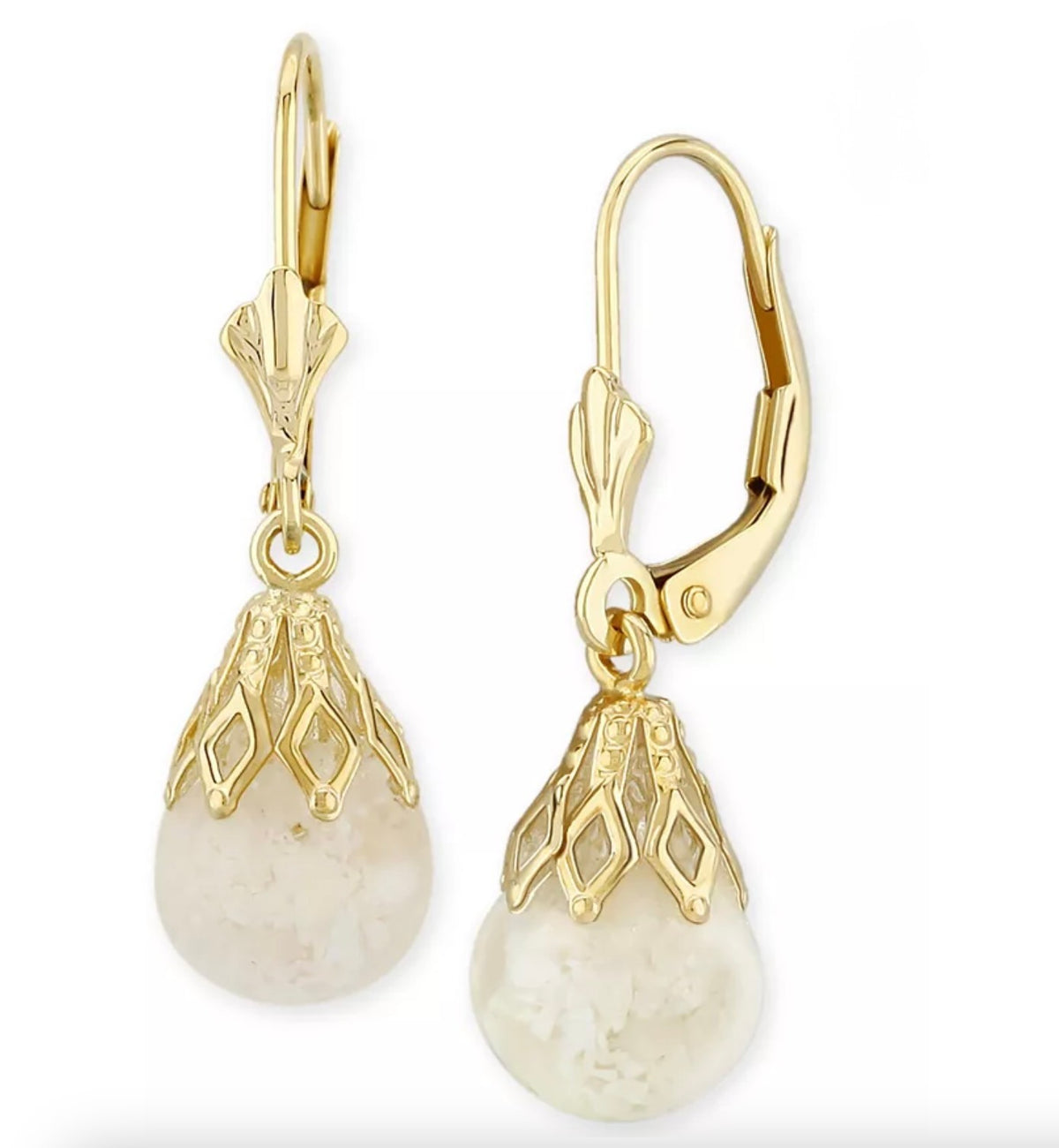 R. H. Macy & Co. Floating Crushed Opal 1 ct.t.w. Drop Earrings in 14k Gold - NIB - Image 1