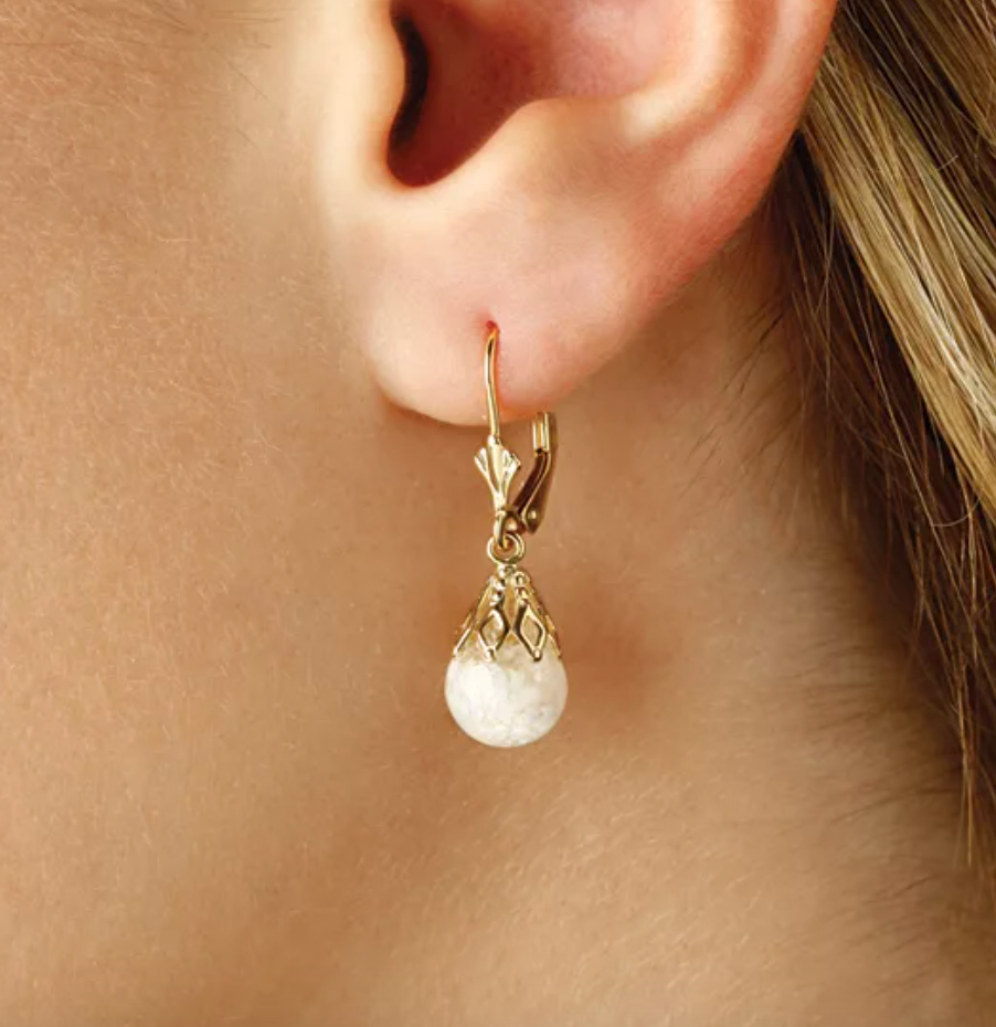R. H. Macy & Co. Floating Crushed Opal 1 ct.t.w. Drop Earrings in 14k Gold - NIB - Image 2