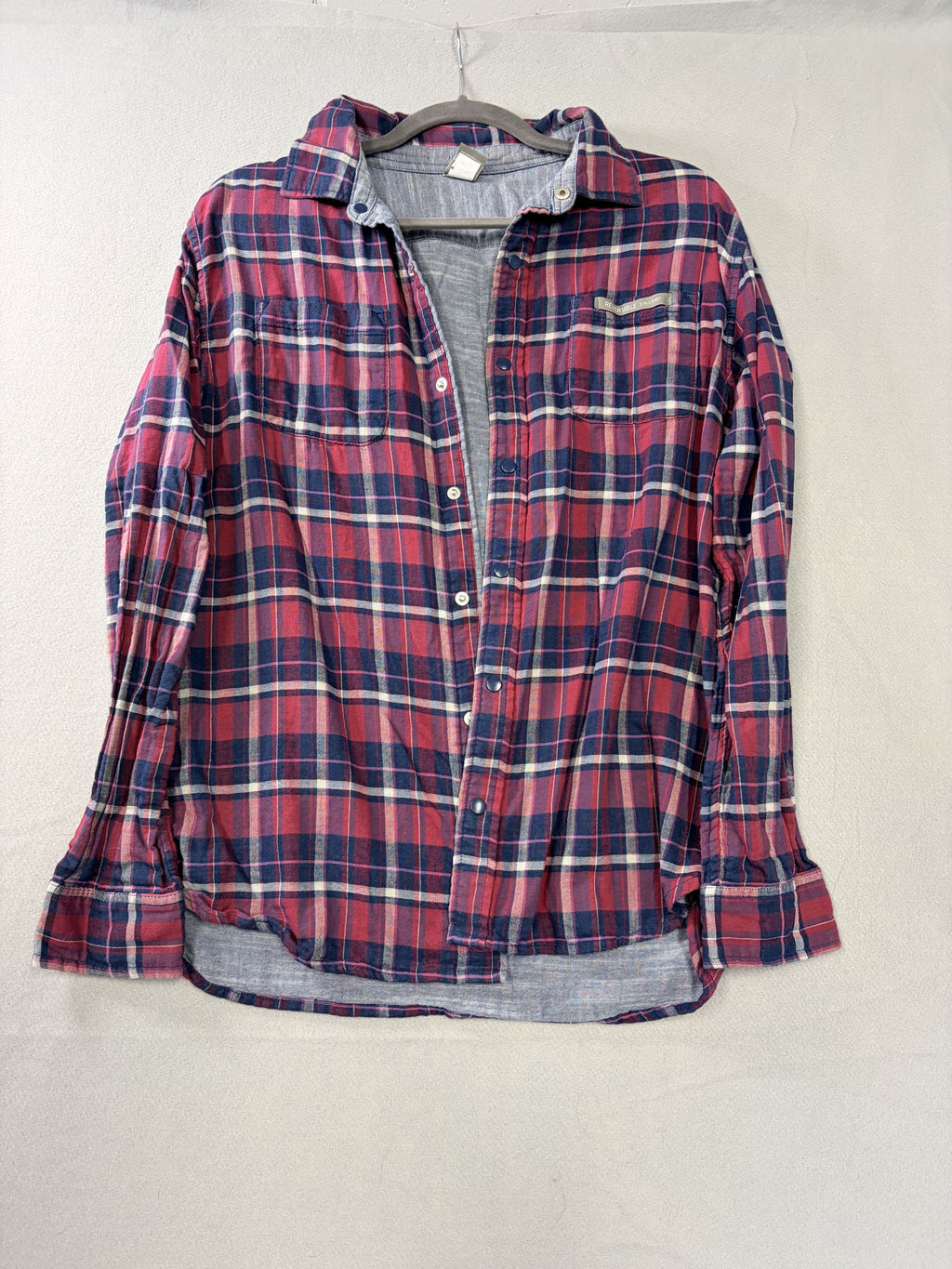 Rumi + Ryder Reversible 2-in-1 Shirt Red Navy Plaid XL Cotton Button Up Women's - Image 1