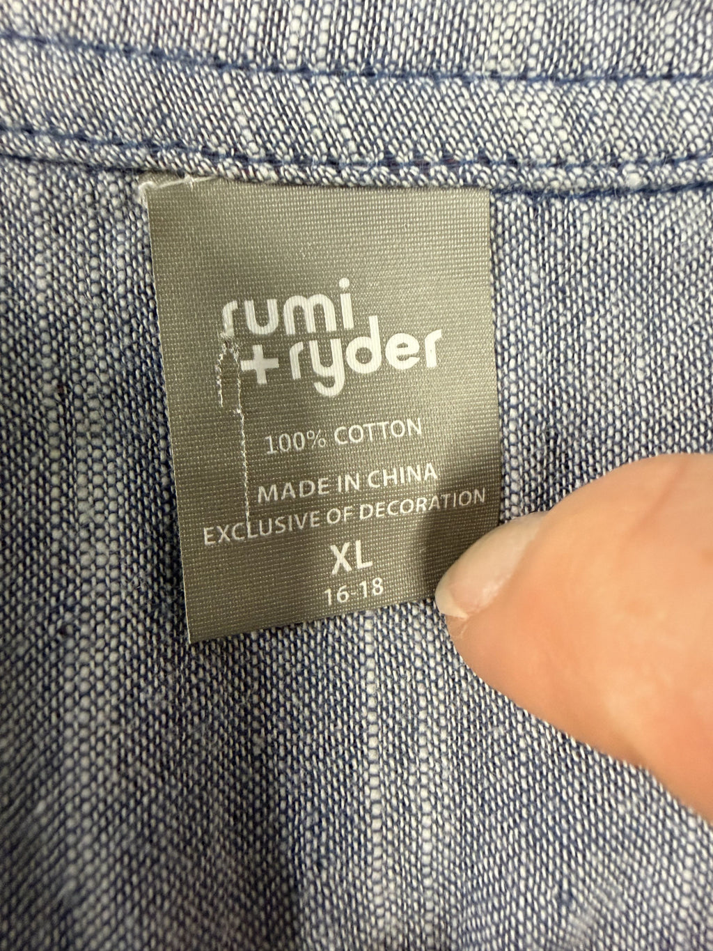 Rumi + Ryder Reversible 2-in-1 Shirt Red Navy Plaid XL Cotton Button Up Women's - Image 3