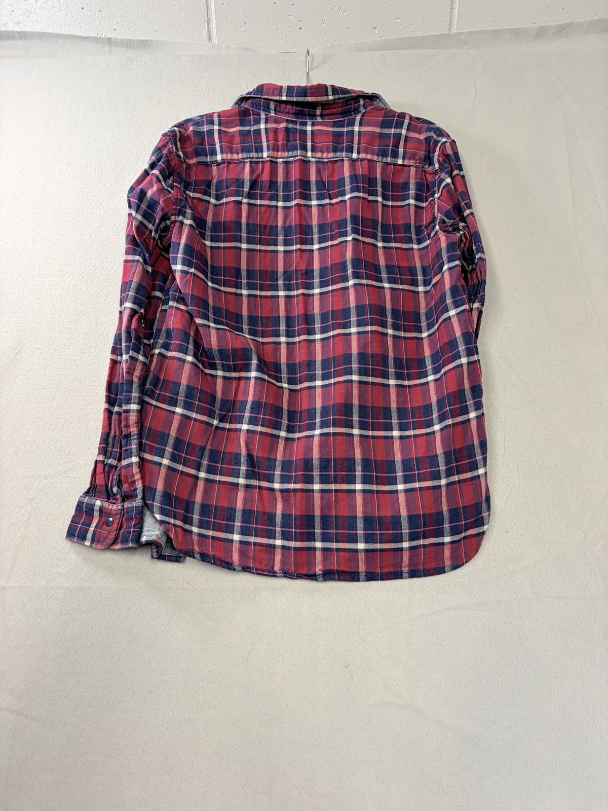Rumi + Ryder Reversible 2-in-1 Shirt Red Navy Plaid XL Cotton Button Up Women's - Image 4