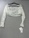 san francisco 1184715X bolero shrug M off white sheer floral lace Women's - Image 1