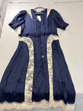 Sea New York Ethel Solid Puff Sleeve Midi Dress PF26-405 Navy L Women's - Image 1