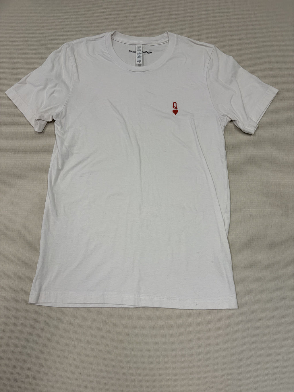 The Spark Company Queen Of Hearts Embroidered White Cotton M T-Shirt - Image 1