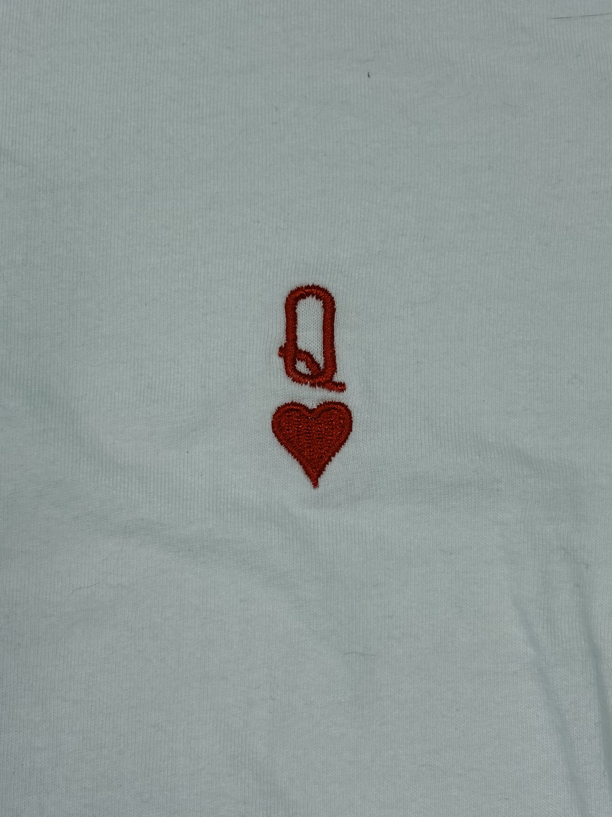 The Spark Company Queen Of Hearts Embroidered White Cotton M T-Shirt - Image 2