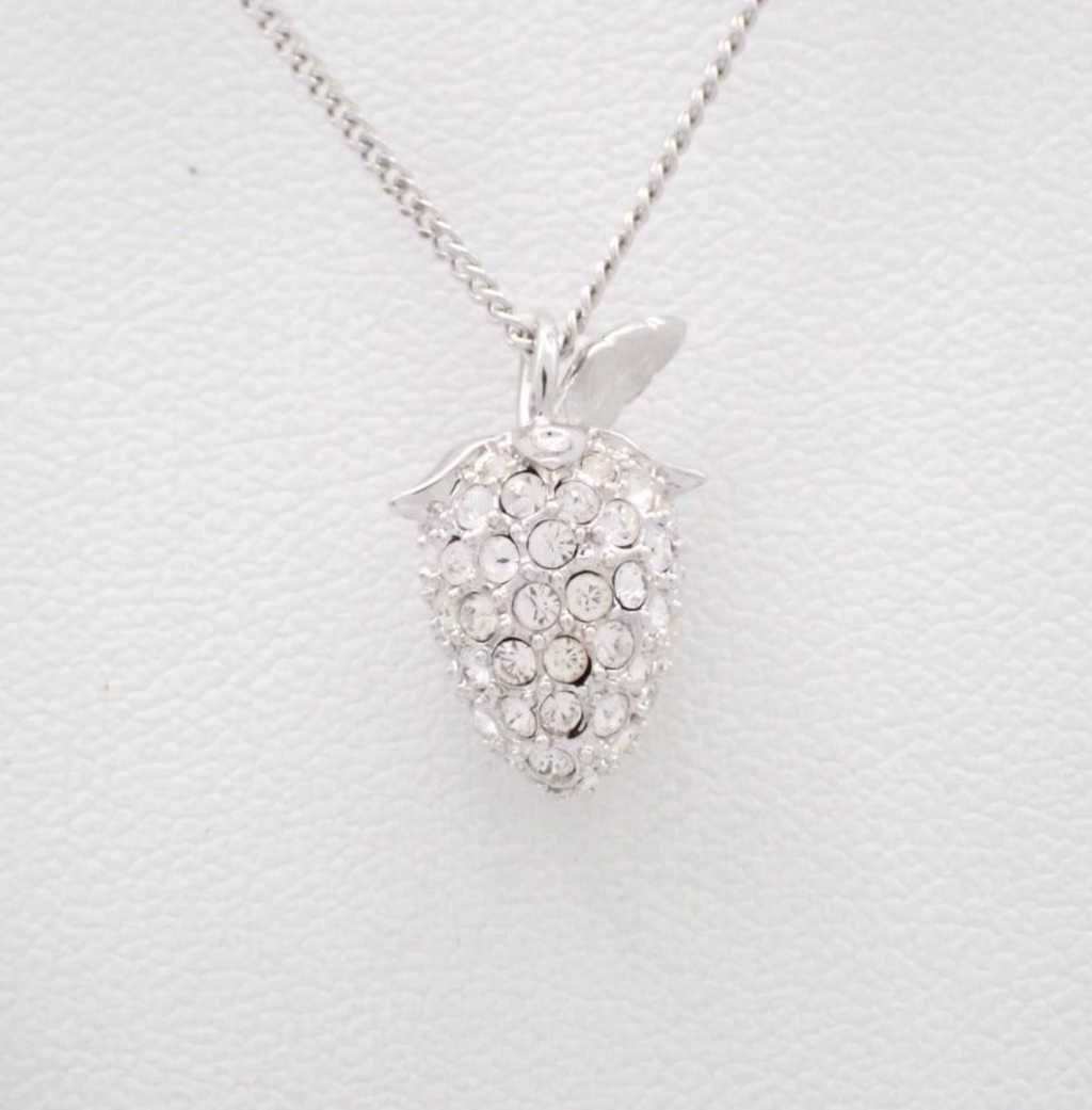 Swarovski Pavé Strawberry Pendant Necklace - New in Box - Image 1