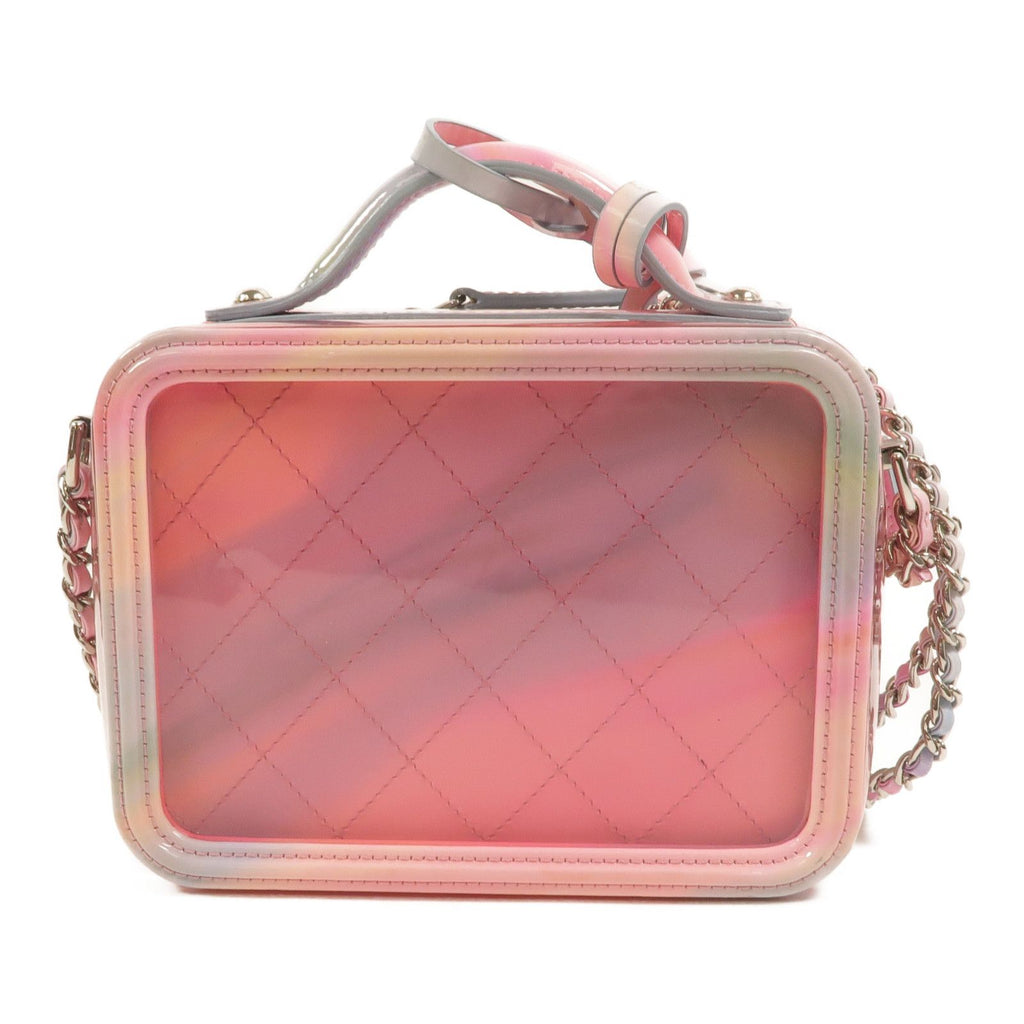 6938 - Chanel Pvc Patent Lambskin Small CC Vanity Case Pink