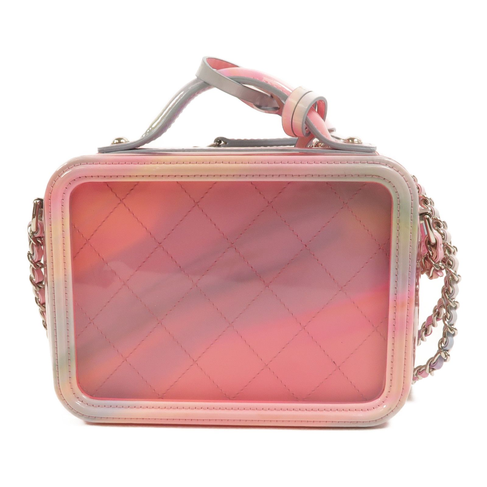 6938 - Chanel Pvc Patent Lambskin Small CC Vanity Case Pink