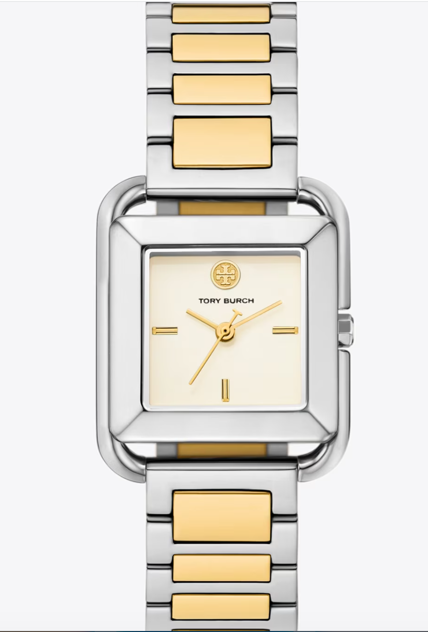 Tory Burch Kira Square Two-Tone Women's Watch Gold Silver - Image 1