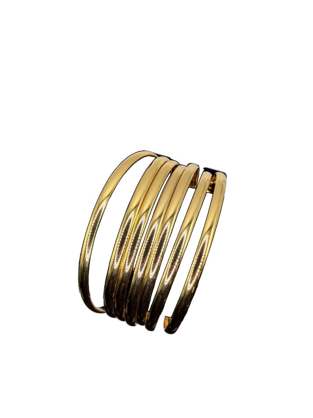 Bangle Bracelet Set of 7 Gold Tone Women's - Image 4