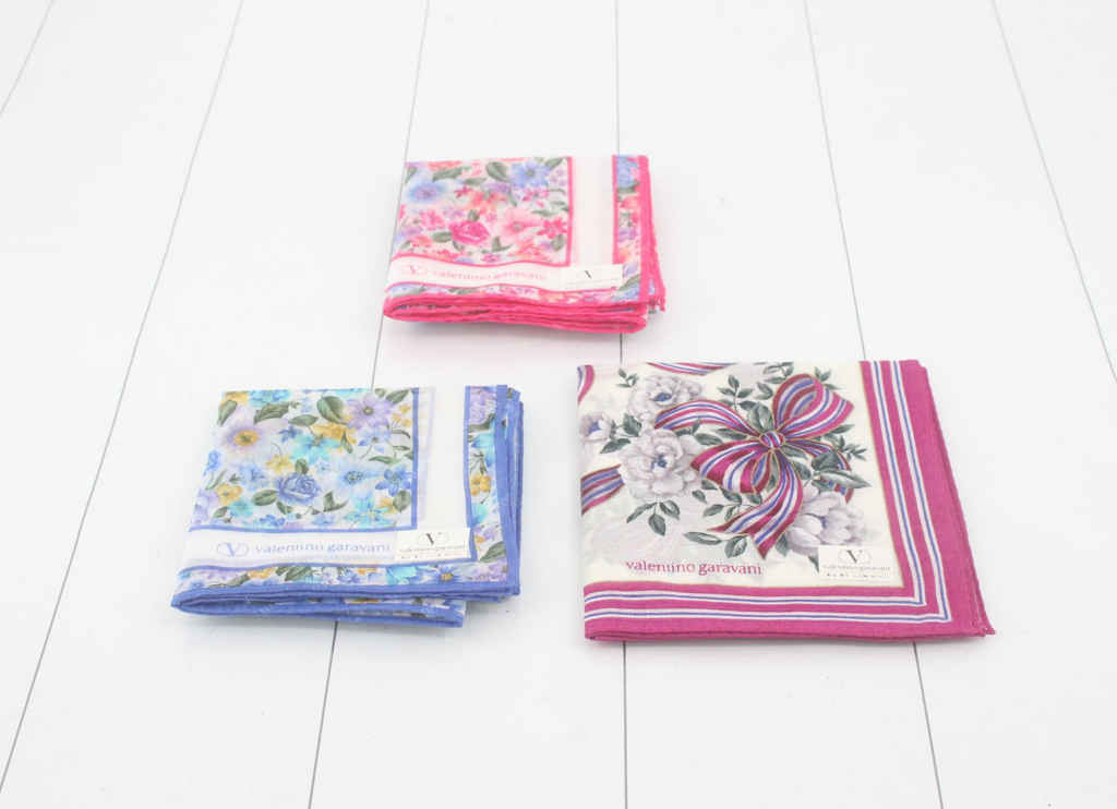 7663 - Valentino Garavani Floral Handkerchief Set - New in Box - Image 1