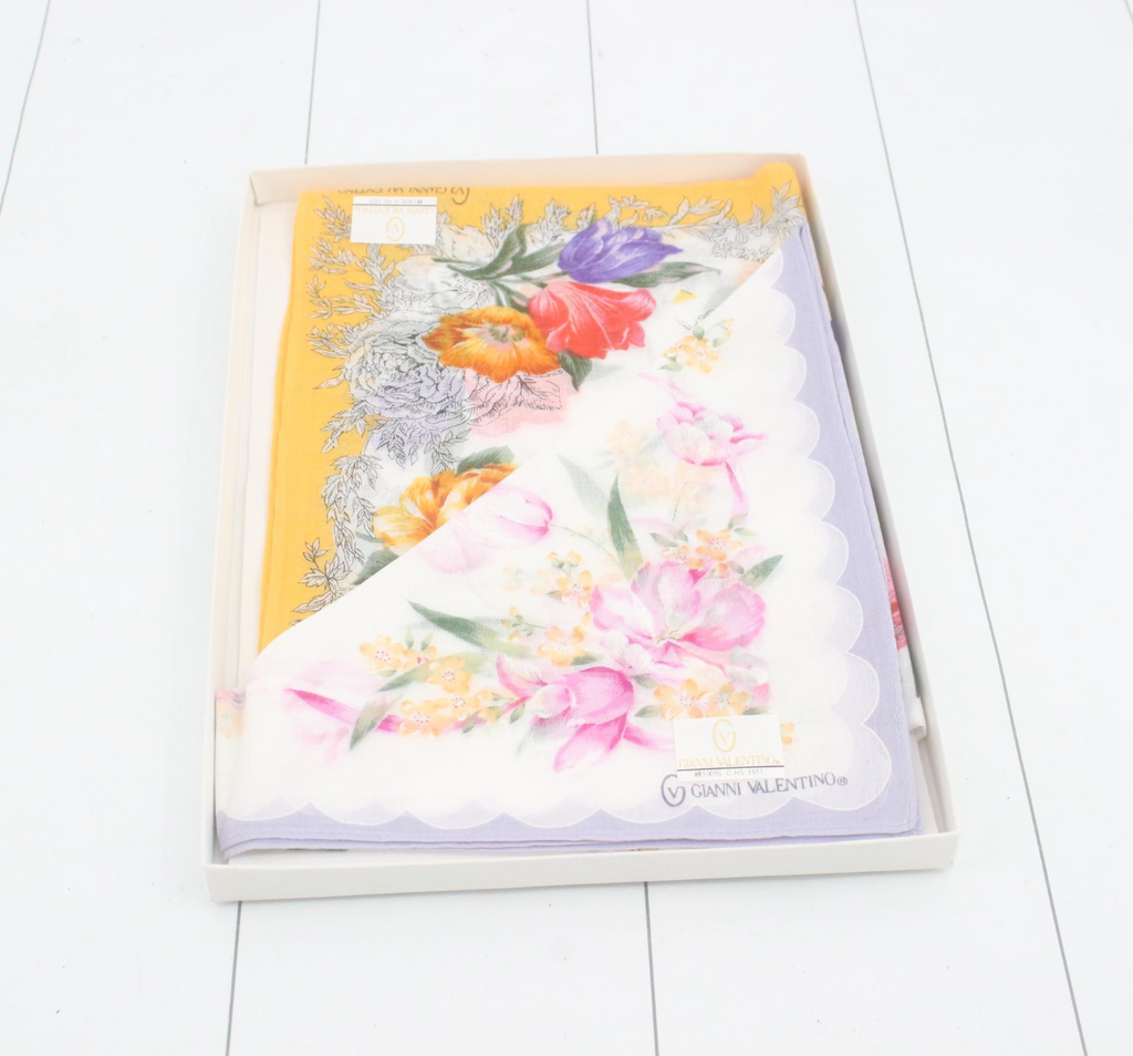 7663 - Valentino Garavani Floral Handkerchief Set - New in Box - Image 2