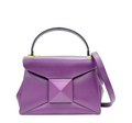 7657 - Valentino Garavani One Stud Purple Lambskin Top Handle Bag - Image 1