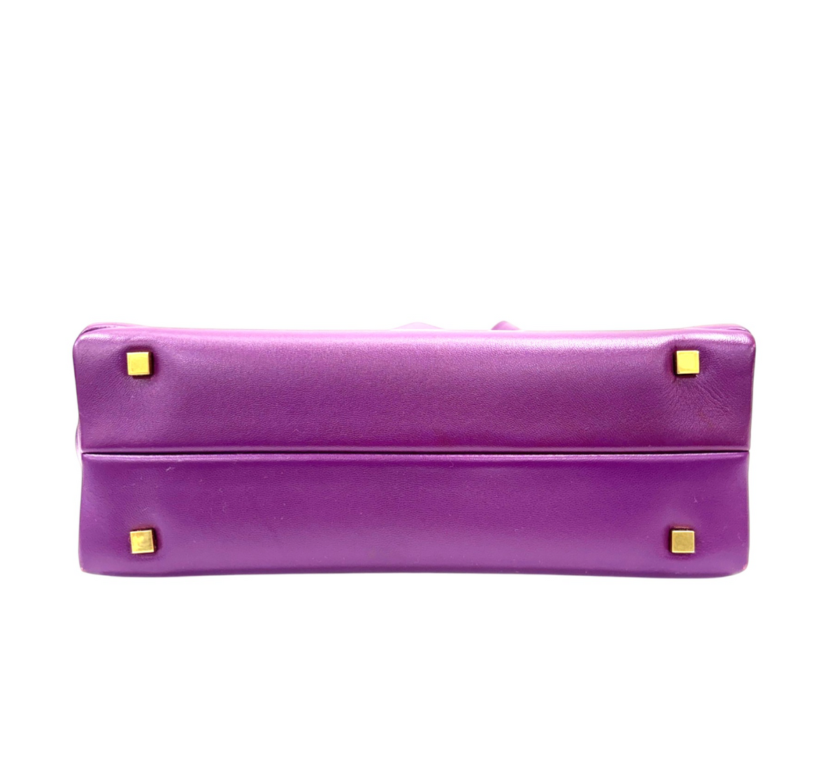 7657 - Valentino Garavani One Stud Purple Lambskin Top Handle Bag - Image 4