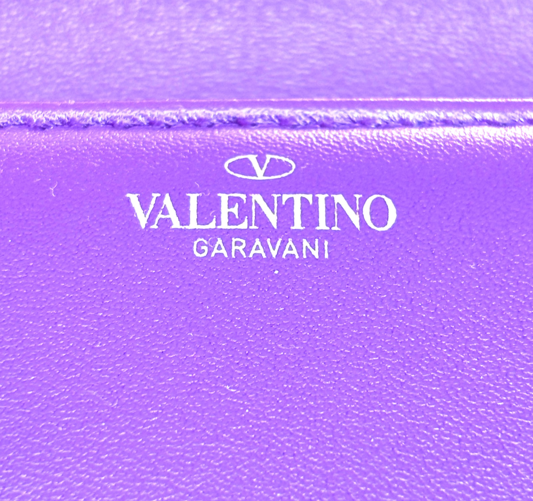 7657 - Valentino Garavani One Stud Purple Lambskin Top Handle Bag - Image 7